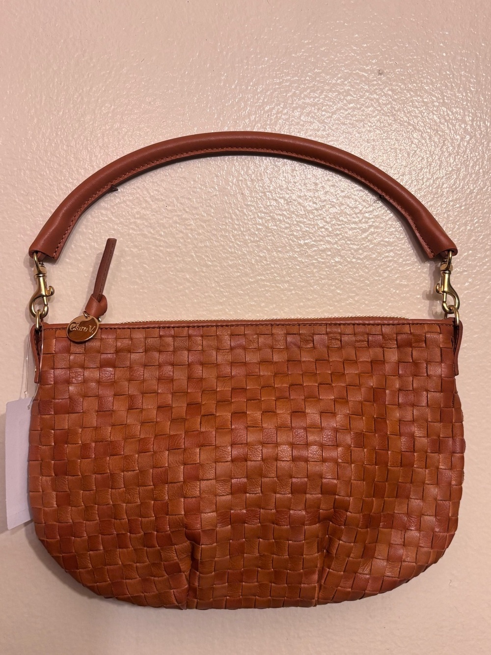 NWT CLARE V. Petit Moyen in Natural Woven Checker - Picture 2 of 10